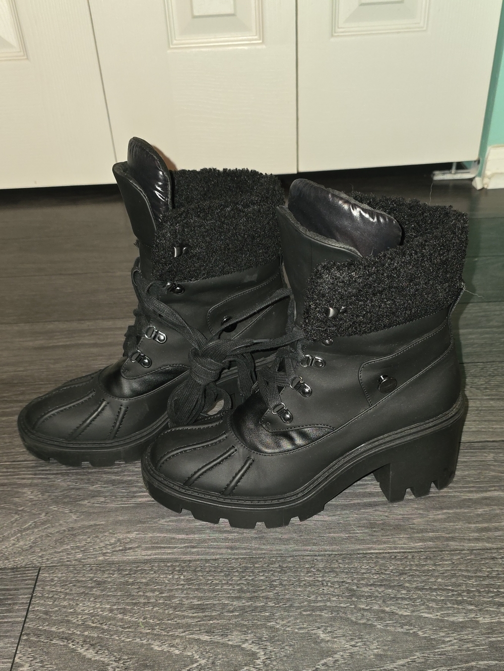 Steve Madden Northern Black Combat Style Boots